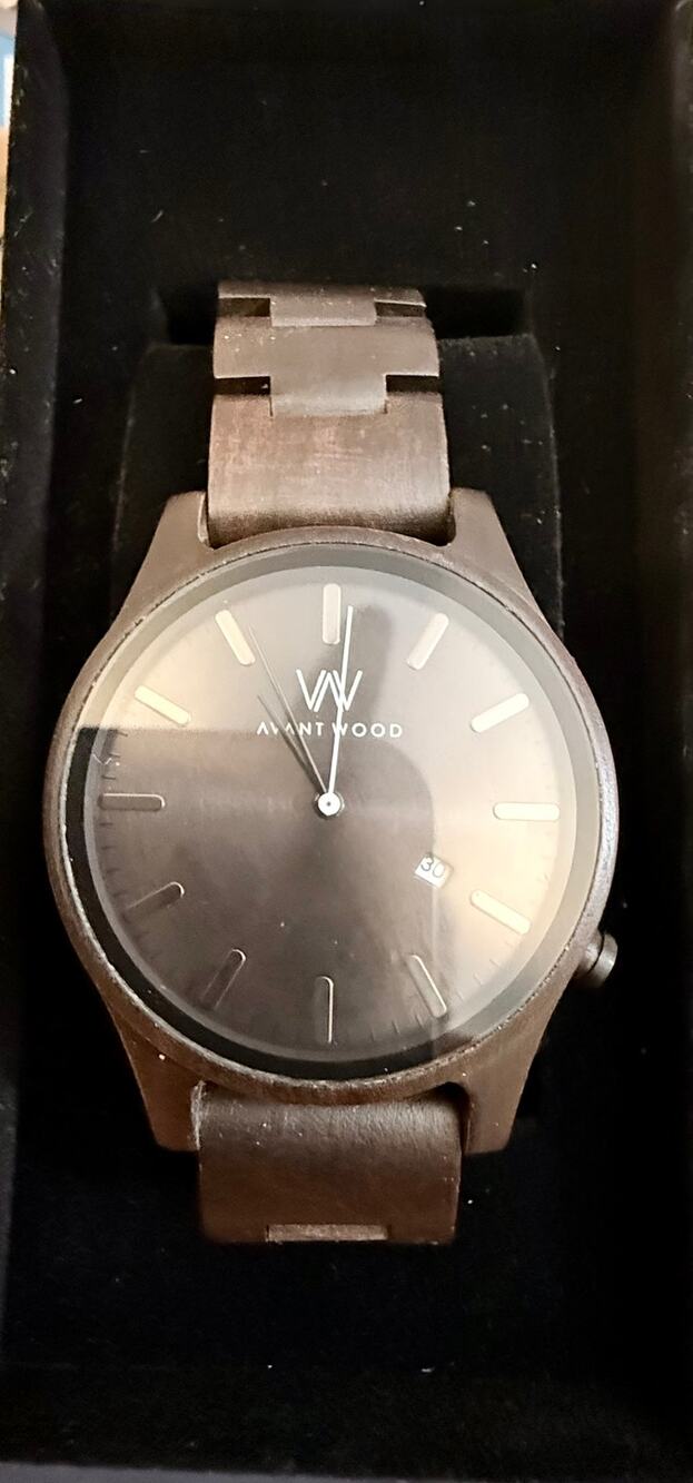 Authentic Avant Wood Urban Classic NIB Charcoal Black Sandalwood Watch WORKING